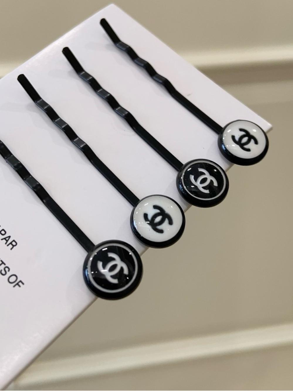 GWP Black & White CC Logo hair Pin Set